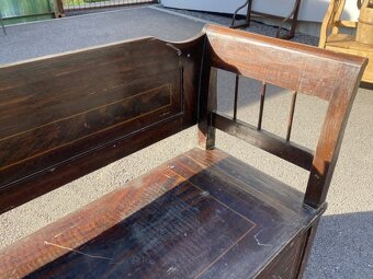 veľká ľudová lavica s úložným priestorom tzv.šafáreň 198cm - 4