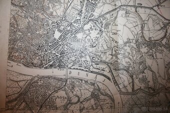 Takmer  100 ročná  mapa  Bratislavy  s okolím - 4
