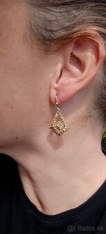 Extravagantné zlaté náušnice 585 - 4