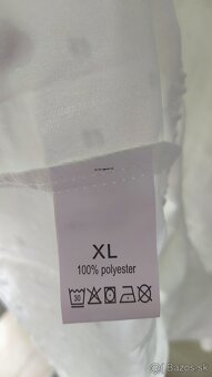 Dámske šaty biele nové XL čipka cez výstrih a pás - 4