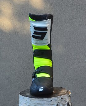 Čižmy topánky SHOT čierne žlté biele - 4