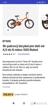 Detsky bicykel B Twin Robot 500 - 4