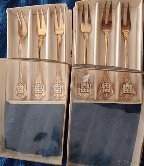 Pozlátené dezertné vidličky, 6 ks v krabičke - 4