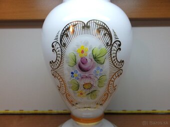 Retro krásná opálová váza, ručně malovaná, Bohemia. - 4