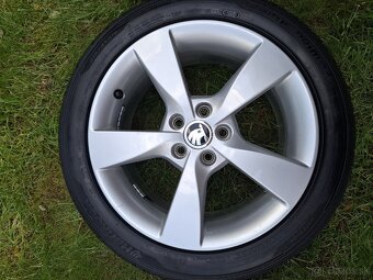 Komplet alu disky Škoda + letné pneu 215/45 R16 zn. Hankook - 4