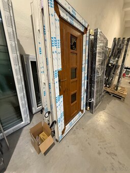 Plastové vchodové dvere,zlatý dub/biela,špičková kvalita - 4