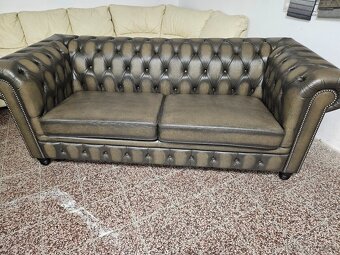CHESTERFIELD ŠTÝL 3+2xUŠÁK,NOVÁ - 4