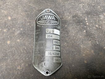 Jawa 350/354 Pulbuben - motor dvoupáka + štítek 1955 - 4