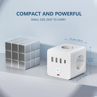 rozbočovač KOCKA 7-v-1 USB a C nabíjacia stanica - 4
