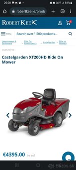 Predám /vymením traktorovú kosačku Castelgarden XT 200 HD - 4