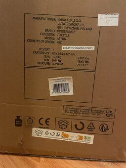 predám KINDERKRAFT Trojkolka Aston Grey - 4