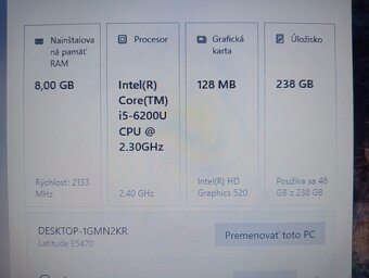 predám Dell latitude e5470 - Intel core i5 - 8gb ram -ssd - 4