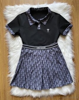 Dior súprava - polokošeľa+sukňa - čierna - 4