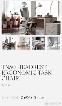 Ergonomická kancelárska stolička Sidiz TN50 - 4
