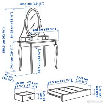 Toaletný stolik HEMNES - 4