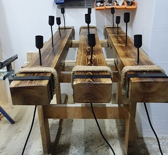 Vintage drevený luster z hranola - 4