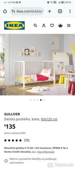 Postieľka detská 60x120cm na predaj značka Ikea Gulliver - 4