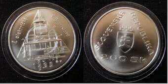 Slovenské strieborné 100, 200 koruny bk, proof - 4