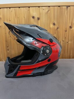 Moto prilba W-TEC V331 PR Graphic - Red-Grey, velkost S. - 4