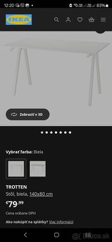 Ikea Trotten Stol biela 140×80 uplne nova - 4