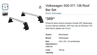 Predám originál VW Passat B8 priečny nosič - 4