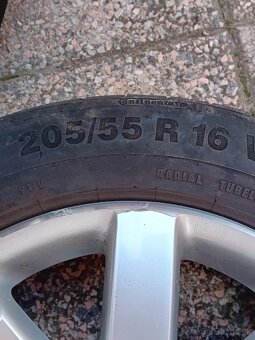 Volkswagen alu disk - leté pneu.continental 205/55 r16 - 4