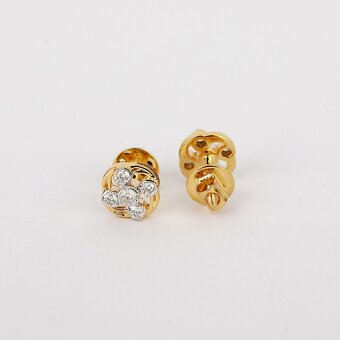 Zlaté náušnice s diamantmi. Darček na krstiny či k narodeniu - 4
