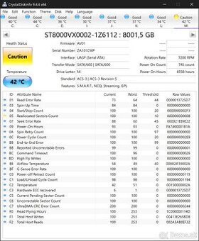 ST8000VX0002-1Z6112 : 8001,5 GB SATA - 4