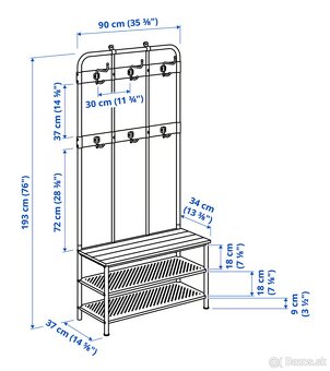 Police na topánky / stojan na kabáty/ botník PINNIG IKEA - 4