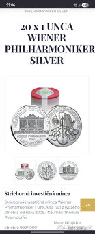 INVESTIČNÉ STRIEBRO 20 x 1 UNCA WIENER PHILHARMONIKER - 4
