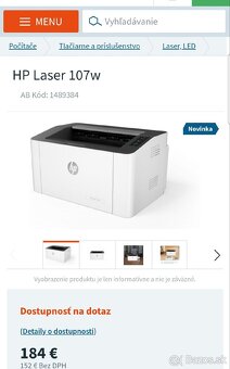 Tlačiareň  HP laserová - 4