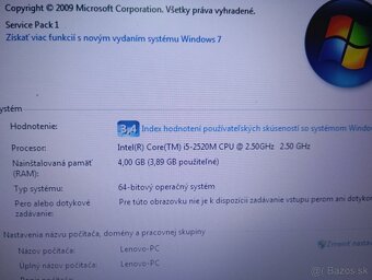 predám LENOVO THINKPAD T520 , WINDOWS 7 - 4