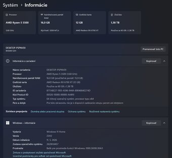 Herný PC Ryzen 5500 6700XT - 4