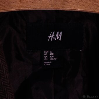 Pánske elegantné sako H&M hnedé 52 - 4
