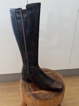 Hnedé čižmy (kozačky) - kožené - 4