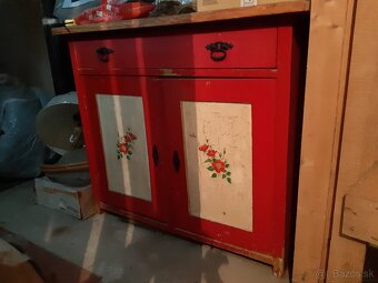 vintage kredenc, komoda, stolička - 4