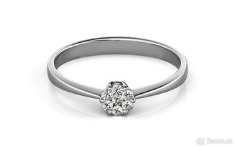 Zásnubný prsteň biele zlato 14K s diamantom 0.11ct - 4
