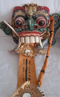 3 ručne tesané masky Barong a ceremoniálna maska (Bali) - 4