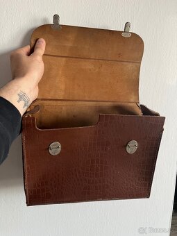 Aktovka / taška z pravej kože I retro I vintage - 4