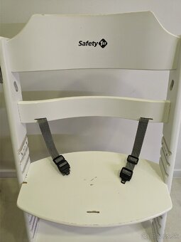 Detská jedálenská stolička Biela drevená - 4