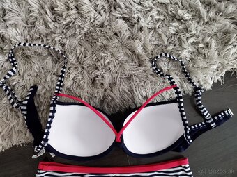 Dvojdielne plavky push up. M/38, XL/42 modré - 4