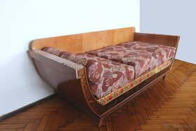 Originálny drevený gauč s intarziou - 4