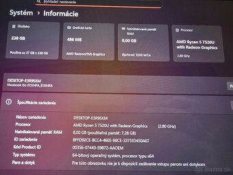 Asus Vivobook go OLED model 2024 s procesorom AMD ryzen 5 7 - 4