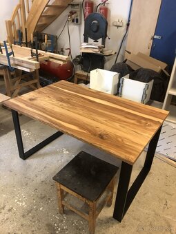 Masívny brestový stôl 160×90 cm–ručná výroba+ dienko zdarma - 4