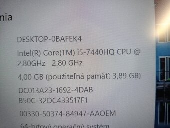 predám DELL LATITUDE 5480 ,WINDOWS 10 , Intel i5 7440HQ. - 4