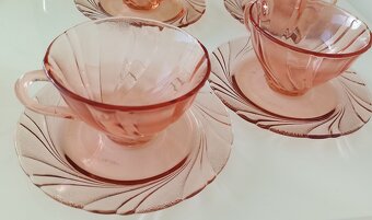 Sada poharov, ružové sklo - 4