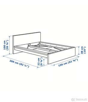 Postel MALM z Ikei s rostom a matracom - 4
