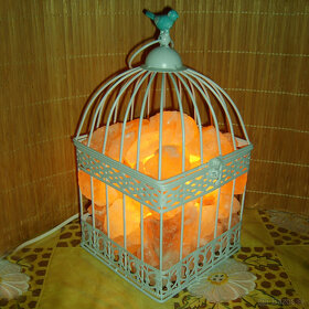 Soľná lampa - Orientálna klietka s vtáčikom - na elektriku - 4