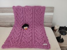 Pletená detská deka ružovo-fialová - 4