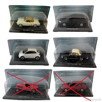 Kovové, zberateľské modely FIAT, mierka 1:43 - 4